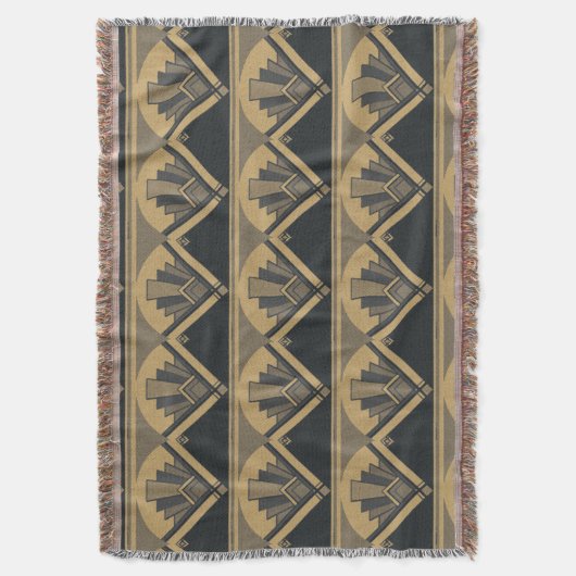 Art Deco Fan Blanket Throw Deken (Voorkant Verticaal)