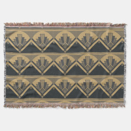 Art Deco Fan Blanket Throw Deken