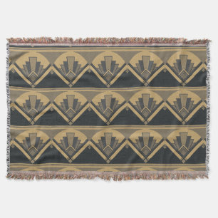 Art Deco Fan Blanket Throw Deken