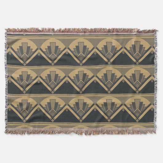 Art Deco Fan Blanket Throw Deken (Voorkant)