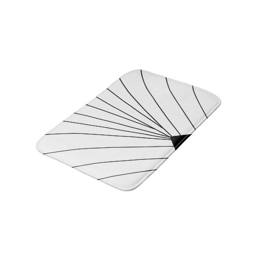 Art Deco Fan Design Black en White Bath Mat (Gekanteld)