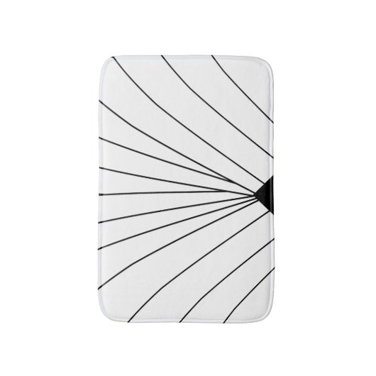 Art Deco Fan Design Black en White Bath Mat (Voorkant Verticaal)