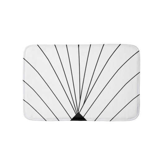 Art Deco Fan Design Black en White Bath Mat (Voorkant)