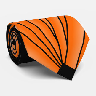 Art Deco Fan Design Oranje Stropdas