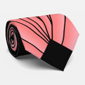 Art Deco Fan Design Roze Stropdas (Opgerold)