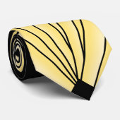 Art Deco Fan Design Yellow Stropdas (Opgerold)