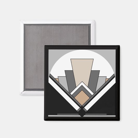 Art Deco Fan Expressie Magneet (Voorkant / Achterkant)