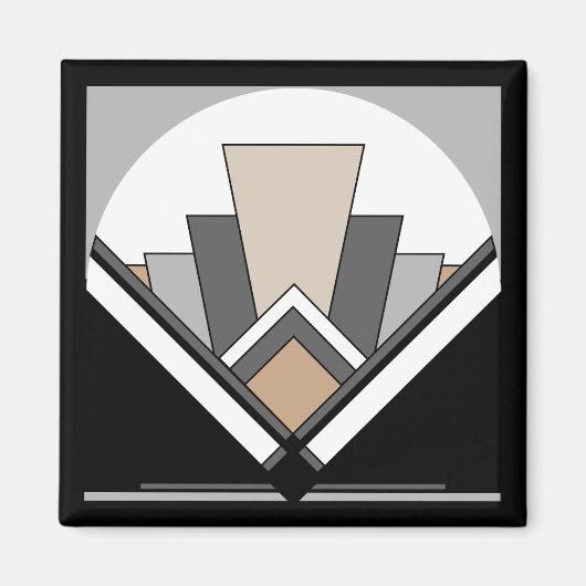 Art Deco Fan Expressie Magneet (Voorkant)