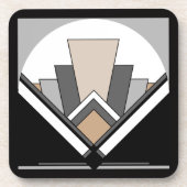 Art Deco Fan Expression Bier Onderzetter (Voorkant)