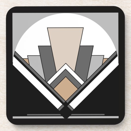 Art Deco Fan Expression Bier Onderzetter (Voorkant)