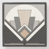 Art Deco Fan Expression Stenen Onderzetter (Voorkant)