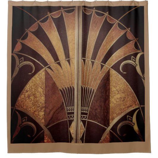 ART DECO FAN INLAID WOODWORK BROWN DOUCHEGORDIJN (Voorkant)