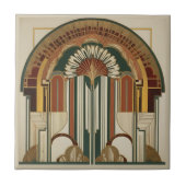 Art Deco Fan Keramische Tegel Tegeltje (Voorkant)