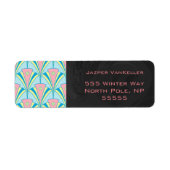 Art Deco Fan Miami Gifts Etiket (Voorkant)