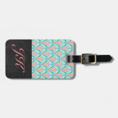 Art Deco Fan Miami Herhaalt patroon Bagagelabel (Voorkant horizontaal)