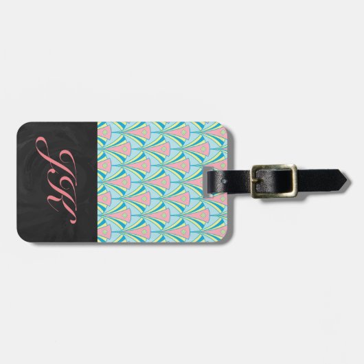 Art Deco Fan Miami Herhaalt patroon Bagagelabel (Voorkant horizontaal)