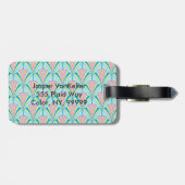 Art Deco Fan Miami Herhaalt patroon Bagagelabel (Achterkant horizontaal)