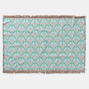 Art Deco Fan Miami Herhaalt patroon Deken