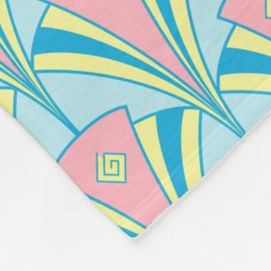 Art Deco Fan Miami Herhaalt patroon Fleece Deken