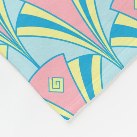 Art Deco Fan Miami Herhaalt patroon Fleece Deken (Hoek)