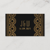 Art Deco Fan Motief Bruiloft Plaatskaartje (Achterkant)