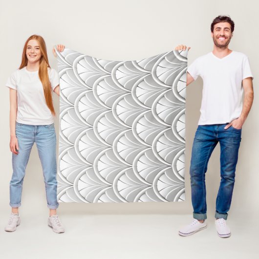Art Deco Fan patroon Fleece Deken (In situ)