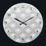 Art Deco Fan patroon Grote Klok<br><div class="desc">Art Deco Ventilatorblad Schaalpatroon</div>