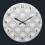 Art Deco Fan patroon Grote Klok<br><div class="desc">Art Deco Ventilatorblad Schaalpatroon</div>