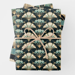Art Deco Fan Patroon Matte Wrapping Papieren Blade Inpakpapier Vel