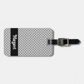 Art Deco Fan Patroon Zwart-wit Personaliseren Bagagelabel (Voorkant horizontaal)