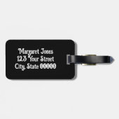 Art Deco Fan Patroon Zwart-wit Personaliseren Bagagelabel (Achterkant horizontaal)