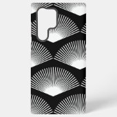 Art Deco Fan Patroon Zwart-wit Samsung Galaxy Hoesje (Achterkant)