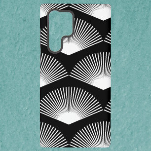 Art Deco Fan Patroon Zwart-wit Samsung Galaxy Hoesje