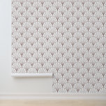 Art Deco Fan Pattern Behang<br><div class="desc">Eenvoudig art deco fan patroon in pastel blush roze lijnen op wit. Een kunstige symmetrie voor een accentwand of volle wand.</div>