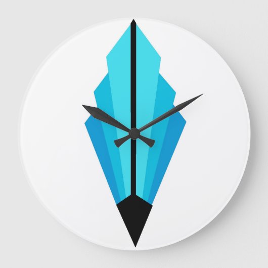 Art Deco Fan Pattern in blut Grote Klok (Voorkant)