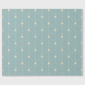 Art Deco fan Pattern in Duck Egg Blue en beige Cadeaupapier (Vlak)