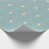 Art Deco fan Pattern in Duck Egg Blue en beige Cadeaupapier (Hoek)