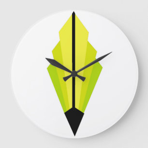 Art Deco Fan Pattern in lemon and limoen Grote Klok