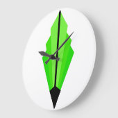 Art Deco Fan Pattern in Limoen/Green Large Clock Grote Klok (Hoek)