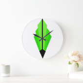 Art Deco Fan Pattern in Limoen/Green Large Clock Grote Klok (Huis)