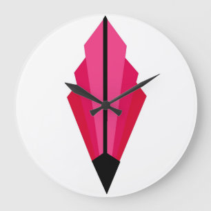 Art Deco Fan Pattern in reds Grote Klok