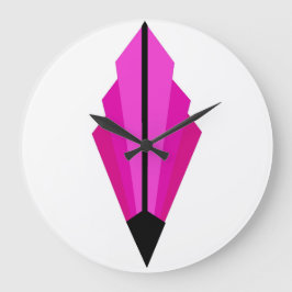 Art Deco Fan Pattern in roze and raspberry Grote Klok