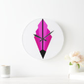 Art Deco Fan Pattern in roze and raspberry Grote Klok (Huis)