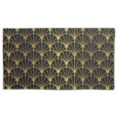 Art Deco Fan Pattern Luxury Gold en Black Kussensloop (Voorkant)