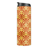 Art Deco Fan Pattern, Mandarijn Sinaasappel Thermosbeker (Geroteerd rechts)