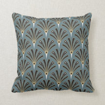 Art Deco Fan Pattern on Smoke Blue 2