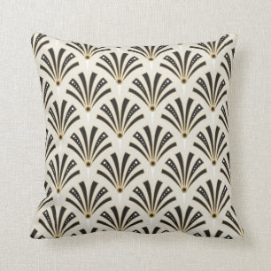 Art Deco Fan Pattern op Cream 2 Kussen