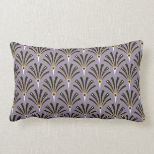 Art Deco Fan Pattern op Lavender Kussen