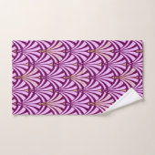 Art Deco Fan Pattern, orchidee en paarse Bad Handdoek (Handdoek)