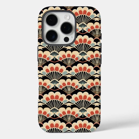 Art Deco Fan Stijl Print iPhone Case (Achterkant)